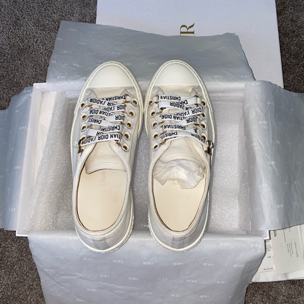 Authentic Dior Women's Cream Sneakers - Picture 6 of 15